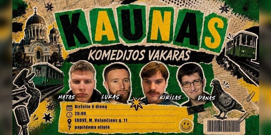 Pirkti bilietus KAUNAS Komedijos Vakaras Kaunas, Erdvė Birželis 06
