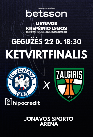 Pirkti bilietus Jonava Hipocredit - Žalgiris Jonava, Jonavos sporto arena Gegužė 22