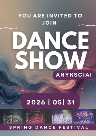 Pirkti bilietus DANCE SHOW Anykščiai – Spring dance festival Anykščiai, Anykščių kultūros centras Gegužė 31