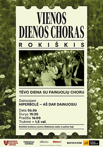 Pirkti bilietus Vienos dienos choras | ROKIŠKIS Rokiškis, Rokiškio kultūros centras, Didžiosios salės 2 a. fojė Birželis 06