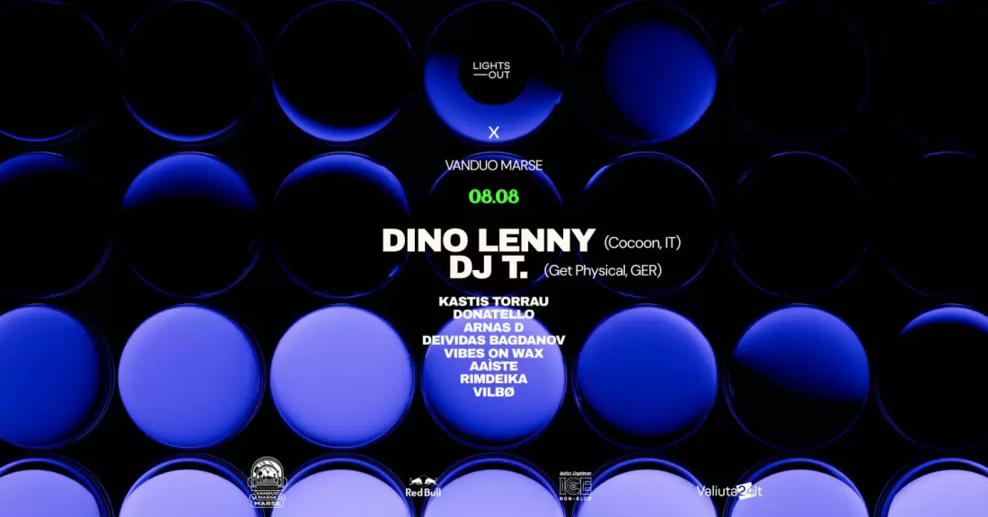 Pirkti bilietus Lights Out x Vanduo Marse: Dino Lenny, DJ T. Kauno raj., Pramogų parkas Vanduo Marse Rugpjūtis 08-09