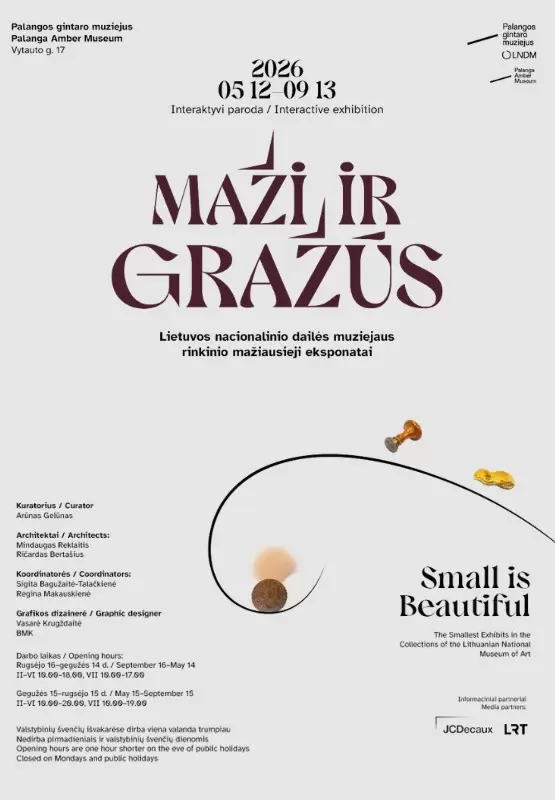 Pirkti bilietus Maži ir gražūs. Lietuvos nacionalinio dailės muziejaus rinkinių mažiausieji kūriniai Palanga, Palangos gintaro muziejus Gegužė 19 - Rugsėjis 13