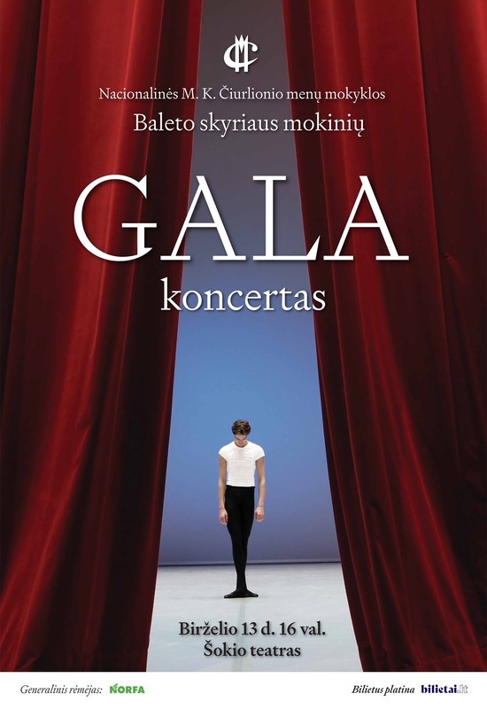 Buy tickets Nacionalinės M. K. Čiurlionio menų mokyklos Baleto skyriaus mokinių Gala koncertas Vilnius, Šokio teatras June 13