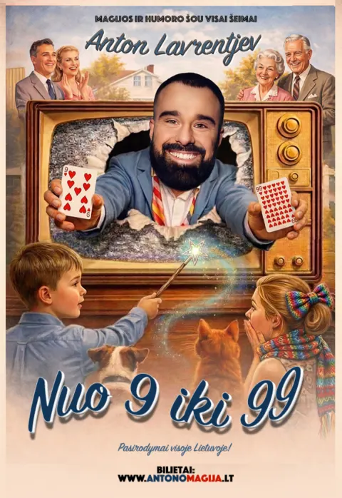 Pirkti bilietus Anton Lavrentjev „Nuo 9 iki 99“. Magijos ir humoro šou Šalčininkai, Šalčininkų rajono savivaldybės kultūros centras Spalis 24