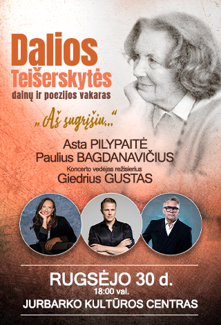 Pirkti bilietus Dalios Teišerskytės dainų ir poezijos vakaras 