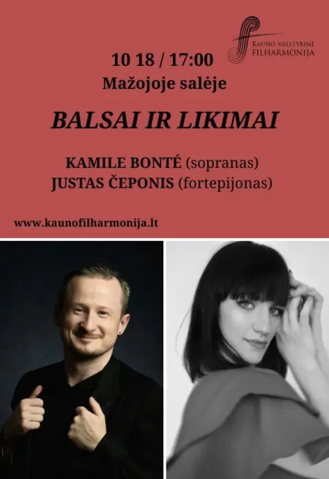 Pirkti bilietus BALSAI IR LIKIMAI Kaunas, Kauno valstybinė filharmonija Spalis 18