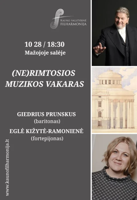 Pirkti bilietus (NE)RIMTOSIOS MUZIKOS VAKARAS Kaunas, Kauno valstybinė filharmonija Spalis 28