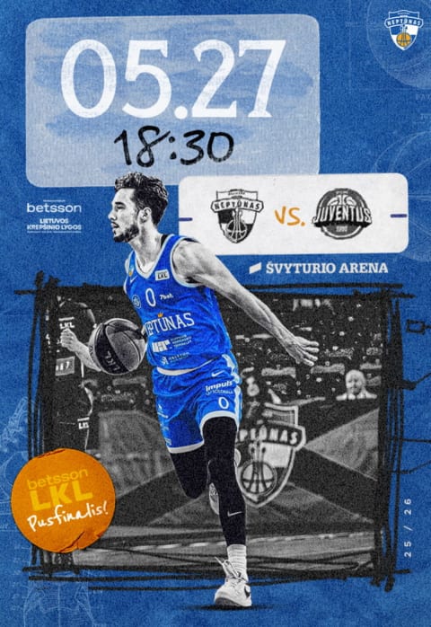 Pirkti bilietus LKL pusfinalis: Klaipėdos „Neptūnas“ – Utenos „Juventus“ Klaipėda, Klaipėdos Švyturio arena Gegužė 27