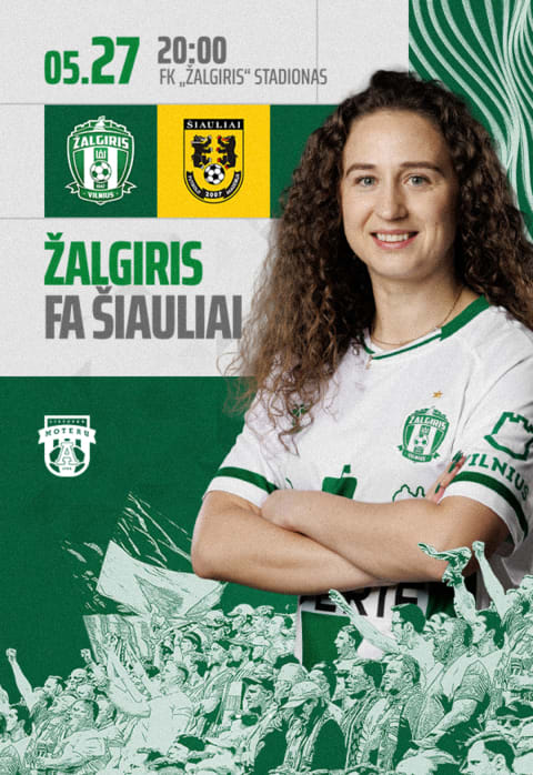 Buy tickets Moterų A lygos rungtynės: FK Žalgiris - FA Šiauliai Vilnius, Žalgirio namų stadionas May 27