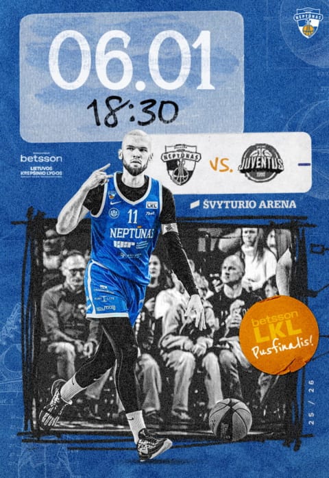 Pirkti bilietus LKL pusfinalis: Klaipėdos „Neptūnas“ – Utenos „Juventus“ Klaipėda, Klaipėdos Švyturio arena Birželis 01