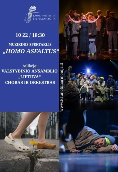 Pirkti bilietus MUZIKINIS SPEKTAKLIS „HOMO ASFALTUS“ Kaunas, Kauno valstybinė filharmonija Spalis 22