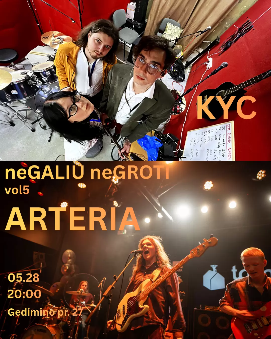 Pirkti bilietus neGALIU neGROTI vol.5 - KYC & ARTERIA Vilnius, Bar Poliklinika Gegužė 28