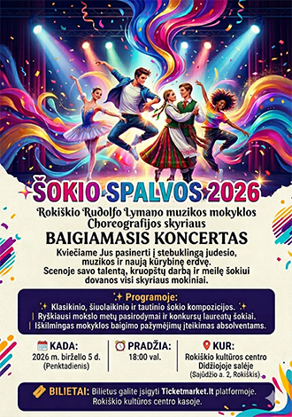 Pirkti bilietus ŠOKIO SPALVOS 2026 Rokiškis, Rokiškio kultūros centras Birželis 05