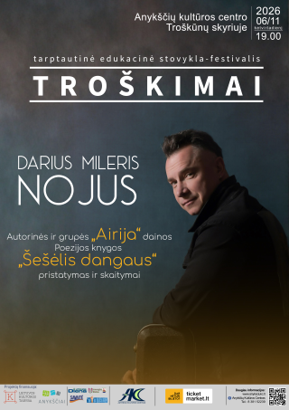 Pirkti bilietus Darius Mileris Nojus Autorinės ir grupės ,,Arija“ dainos. Poezijos knygos ,,Šešėlis dangaus“ pristatymas ir skaitymai Troškūnai, Anykščių kultūros centro Troškūnų skyrius Birželis 11