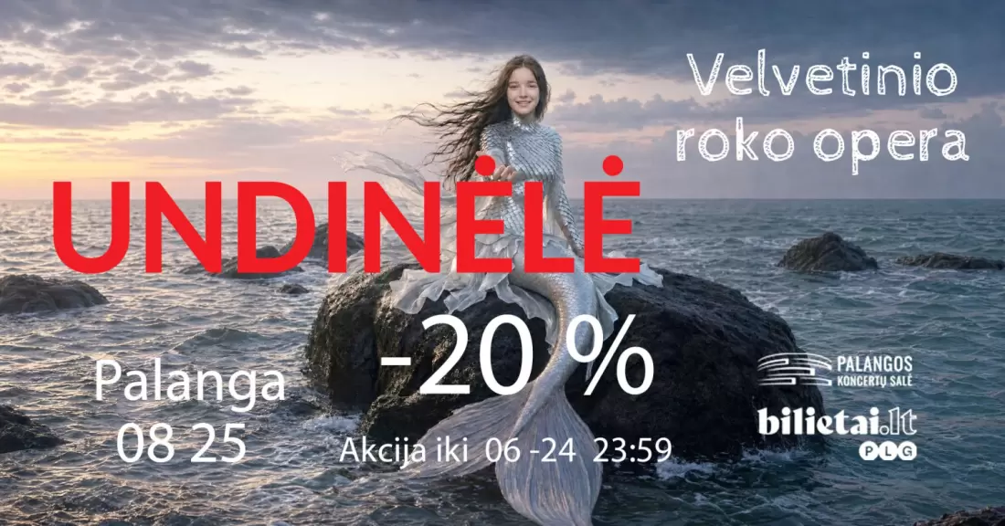 Pirkti bilietus Velvetinio roko opera UNDINĖLĖ Palanga, Palangos koncertų salė Rugpjūtis 25