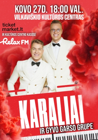 Pirkti bilietus Grupės Karaliai koncertas su gyvo garso grupe | Vilkaviškis Vilnius, Lietuvos nacionalinė filharmonija Kovas 27