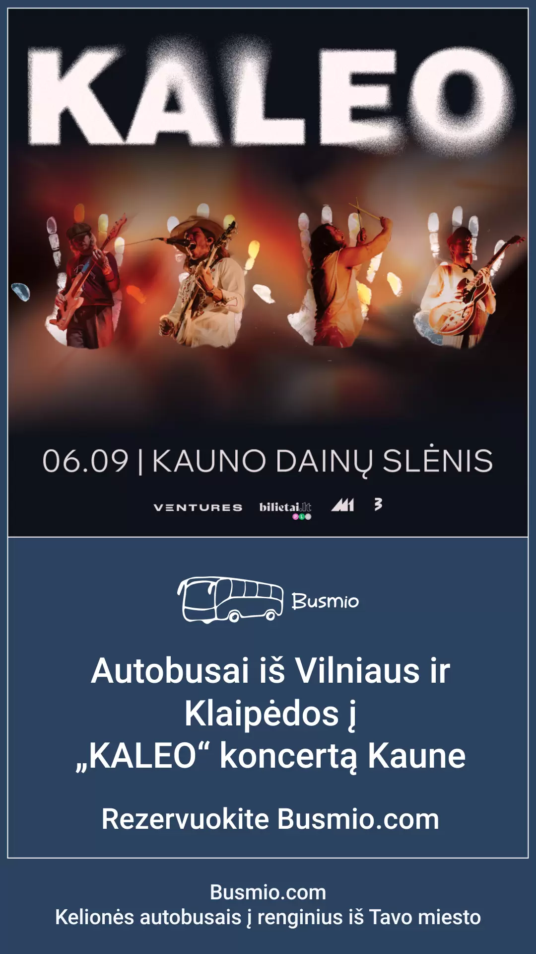 Pirkti bilietus Autobusas į „KALEO“ koncertą Kaune iš Vilniaus Vilnius, Lietuvos nacionalinis operos ir baleto teatras Birželis 09-10