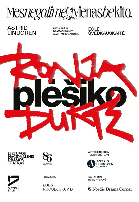 Pirkti bilietus LNDT | Astrid Lindgren. RONJA PLĖŠIKO DUKTĖ, rež. Eglė ŠVEDKAUSKAITĖ Vilnius, Lietuvos nacionalinis dramos teatras Rugsėjis 19