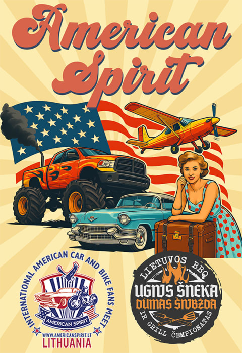 Pirkti bilietus American Spirit 2026 – amerikietiškų automobilių, motociklų ir BBQ festivalis Druskininkuose Druskininkai, Druskininkų aerodromas Liepa 30 - Rugpjūtis 01