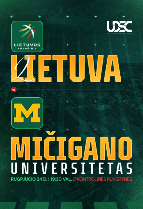 Pirkti bilietus Lietuvos vyrų krepšinio rinktinės kontrolinės rungtynės: Lietuva - Mičigano universitetas Utena, Utenos daugiafunkcis sporto centras Rugpjūtis 24