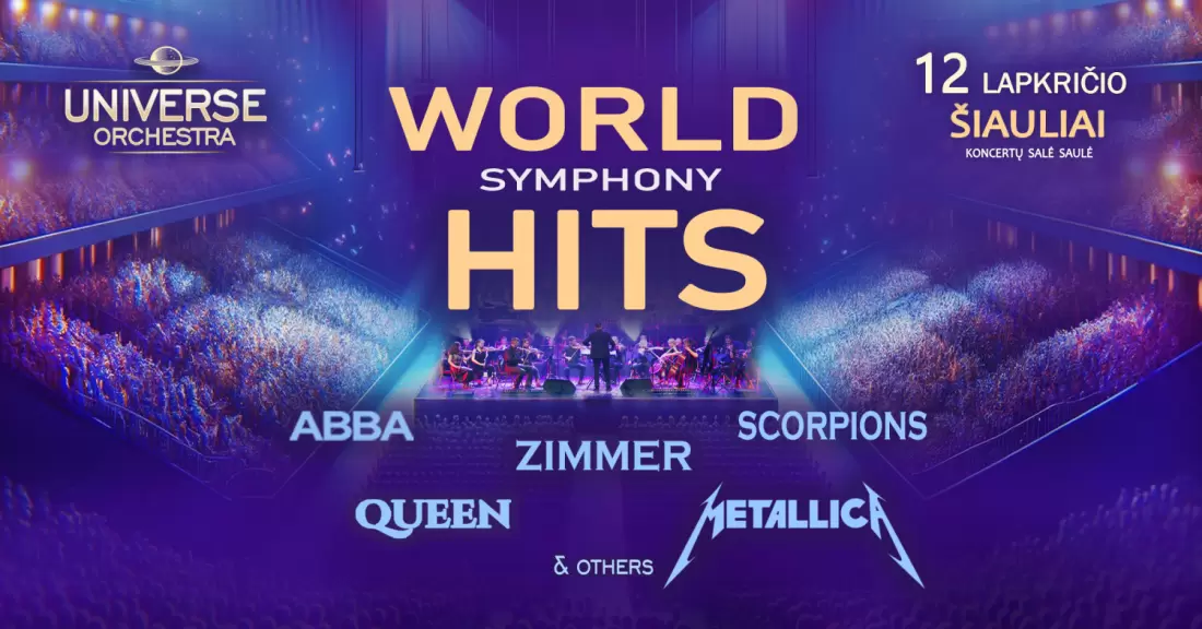 Pirkti bilietus World Hits Symphony | Universe Orchestra | Šiauliai Šiauliai, Koncertų salė Saulė Lapkritis 12