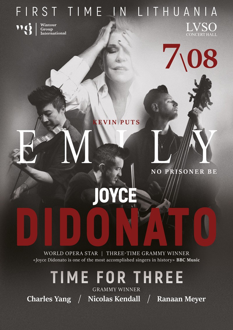 Pirkti bilietus Joyce DiDonato and Time for Three - Emily Vilnius, LVSO koncertų salė Rugpjūtis 07