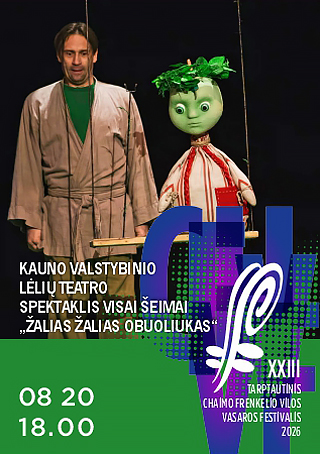 Pirkti bilietus Kauno valstybinio lėlių teatro spektaklis visai šeimai „Žalias žalias obuoliukas“ Šiauliai, Chaimo Frenkelio vilos parkas Rugpjūtis 20