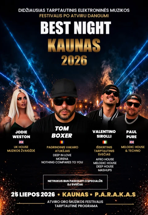Pirkti bilietus BestNight2026 Kaunas, PARAKAS Liepa 25-26