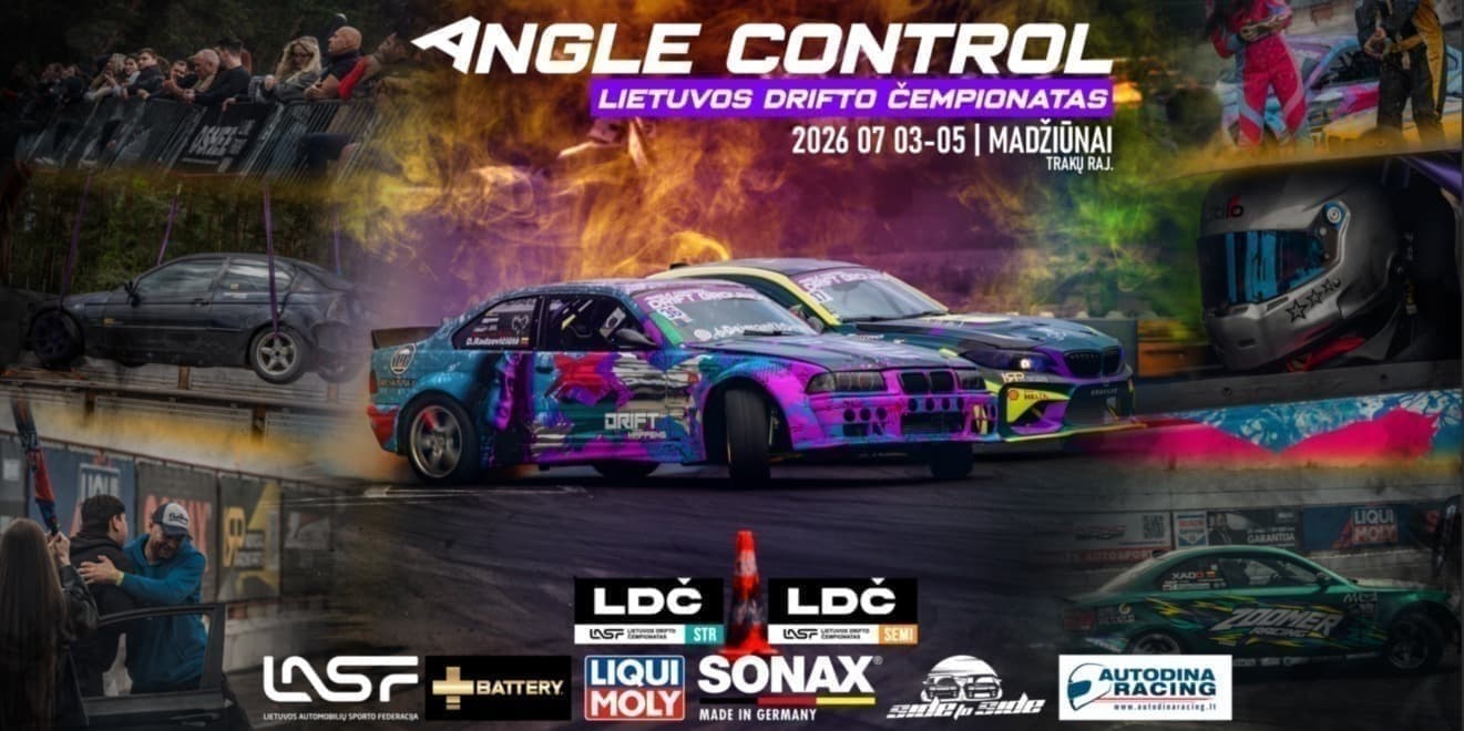 Pirkti bilietus Angle Control Lietuvos drifto čempionatas: STREET ir SEMI-PRO III etapas Madžiūnai, Drift Park Madžiūnai Liepa 04-05