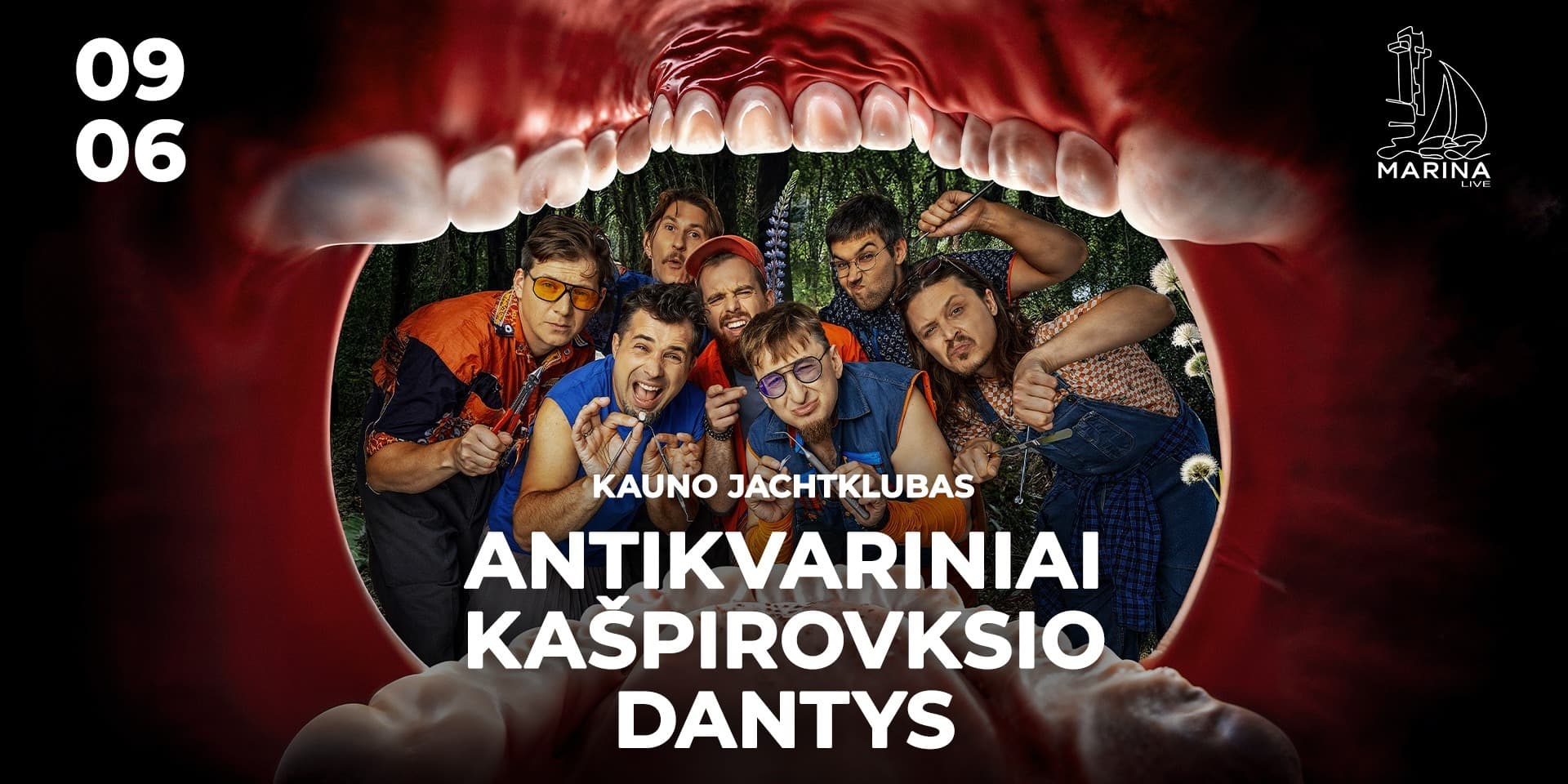 Pirkti bilietus Marina Live: Antikvariniai Kašpirovskio Dantys Kaunas, Kauno Jachtklubas Rugsėjis 06