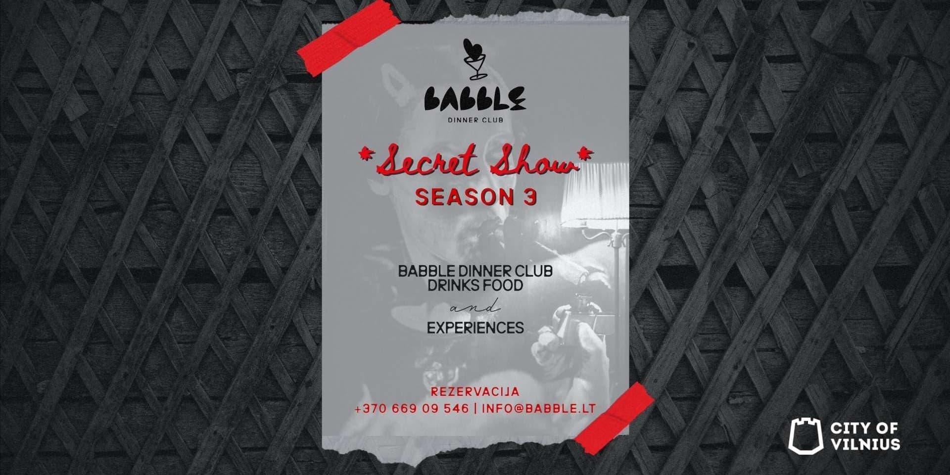 Pirkti bilietus Babble Dinner Club | Secret Show | 09.26 Vilnius, 3Mūzos Rooftop Bar Rugsėjis 26