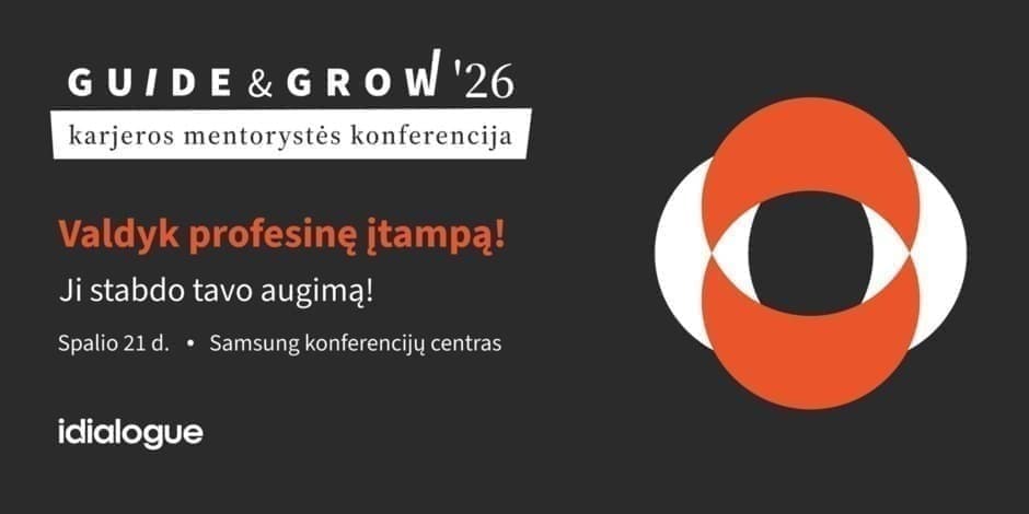 Pirkti bilietus Karjeros mentorystės konferencija GUIDE & GROW '26 Vilnius, Tech Zity Vilnius Spalis 21