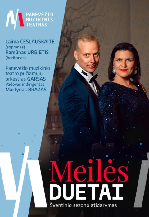 Pirkti bilietus PMT | Šventinis koncertas MEILĖS DUETAI Panevėžys, Panevėžio muzikinis teatras Lapkritis 27