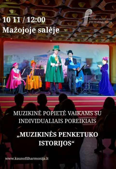Pirkti bilietus MUZIKINĖ POPIETĖ VAIKAMS SU INDIVIDUALIAIS POREIKIAIS „MUZIKINĖS PENKETUKO ISTORIJOS“ Kaunas, Kauno valstybinė filharmonija Spalis 11