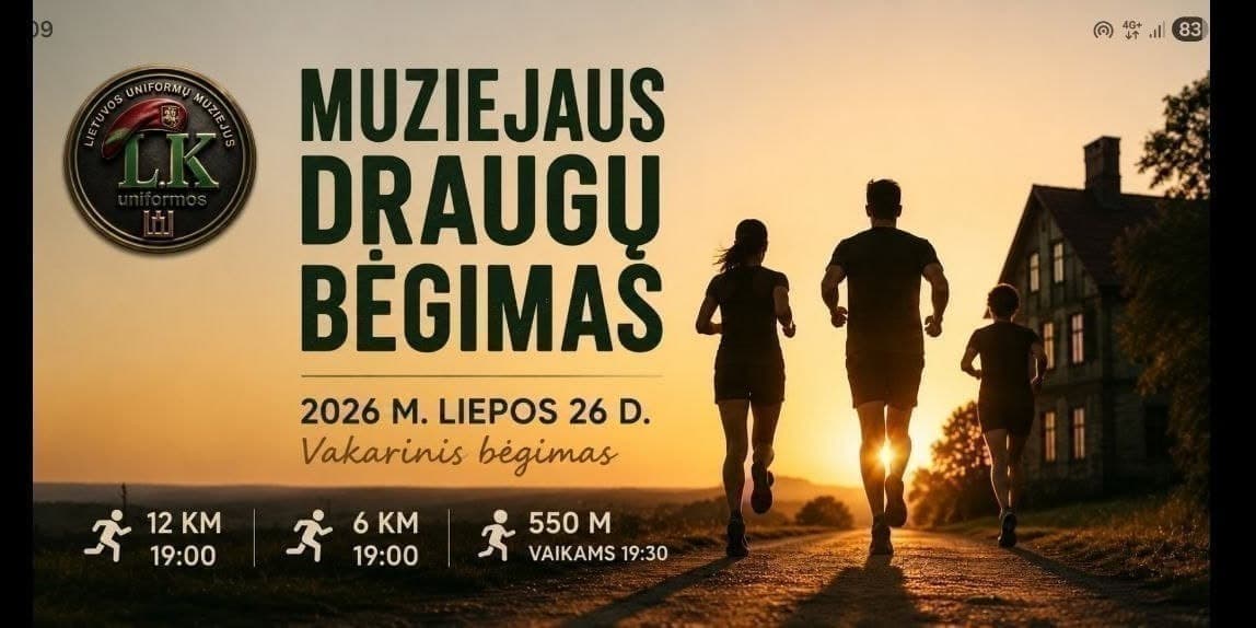 Pirkti bilietus „Muziejaus draugų bėgimą“, Kaunas, Baterijos plentas 5 Liepa 26