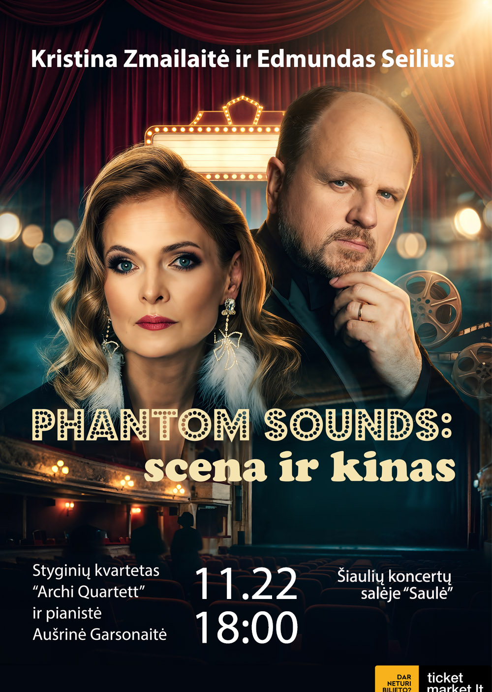 Pirkti bilietus Kristina Zmailaitė ir Edmundas Seilius | Phantom sounds: scena ir kinas Šiauliai, Šiaulių koncertų salė Saulė Lapkritis 22