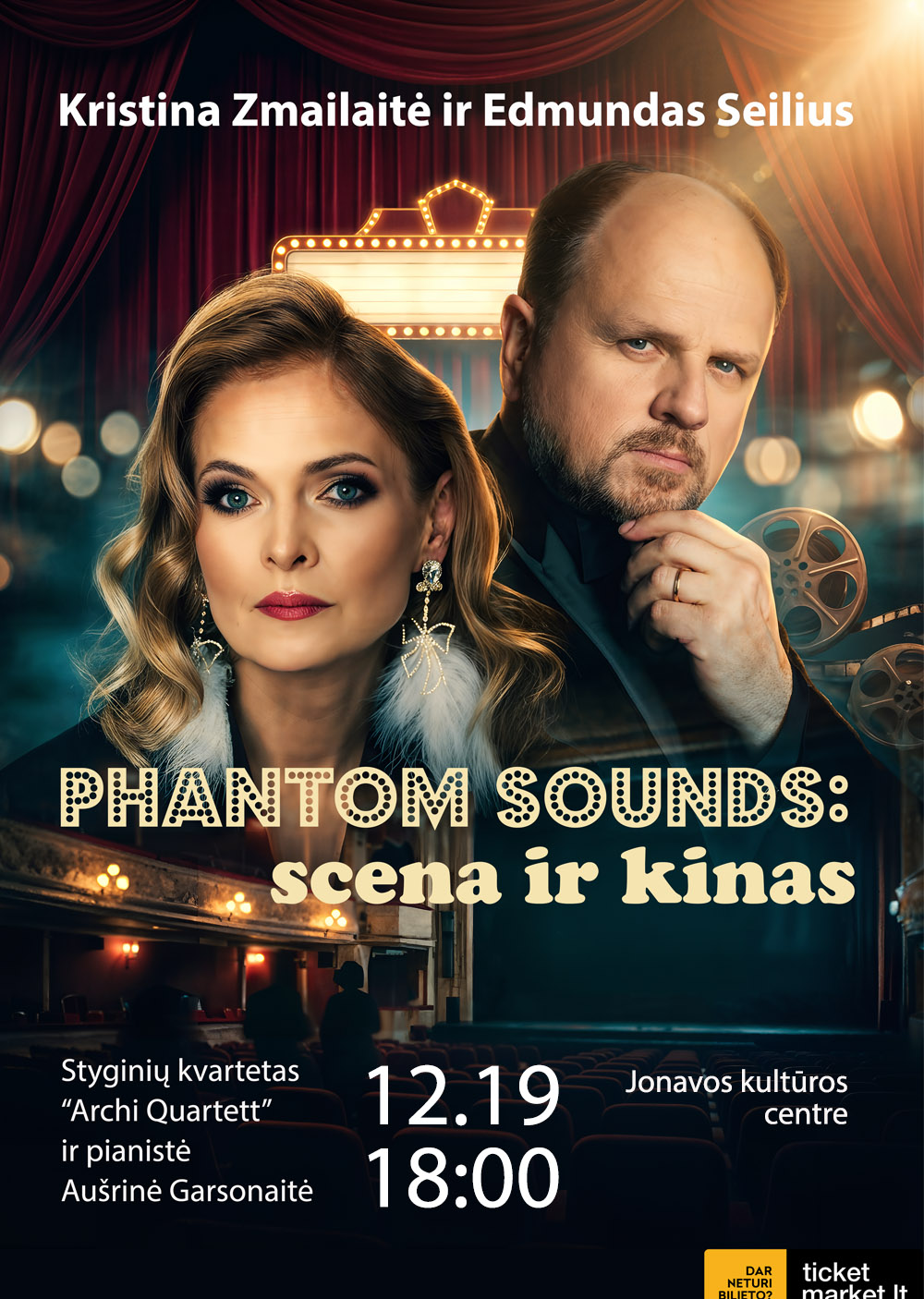 Pirkti bilietus Kristina Zmailaitė ir Edmundas Seilius | Phantom sounds: scena ir kinas Jonava, Jonavos kultūros centras Gruodis 19