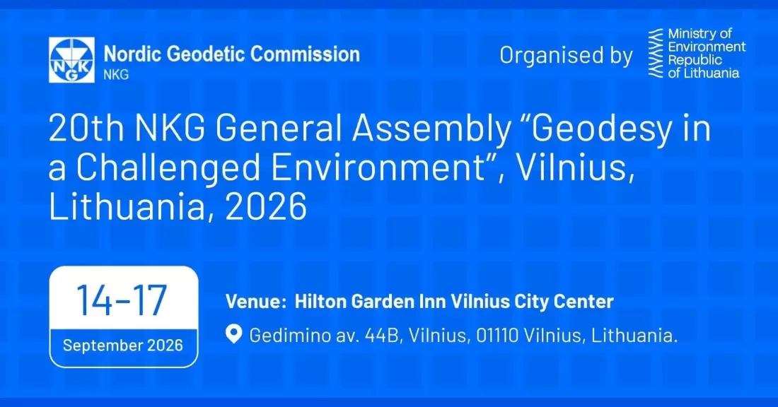 Pirkti bilietus 20TH GENERAL ASSEMBLY OF NORDIC GEODETIC COMMISSION (NKG) Vilnius, Hilton Garden Inn Vilnius City Centre Rugsėjis 14-17
