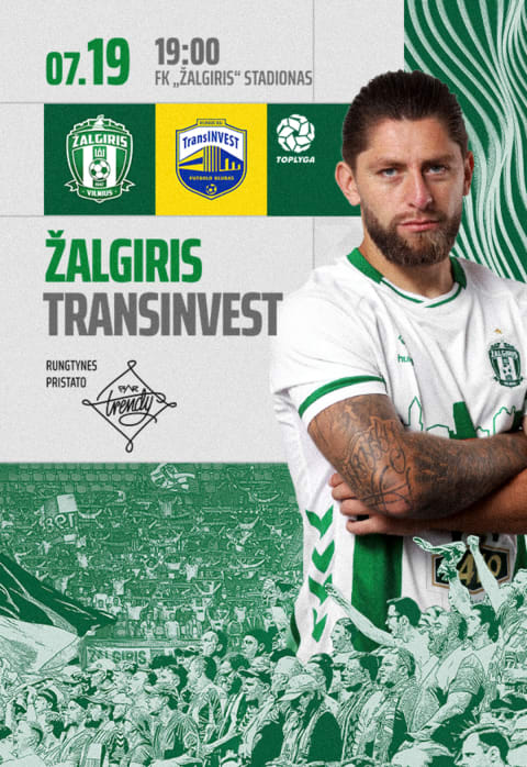Pirkti bilietus TOP lygos rungtynės FK Žalgiris - Transinvest Vilnius, Žalgirio namų stadionas Liepa 19