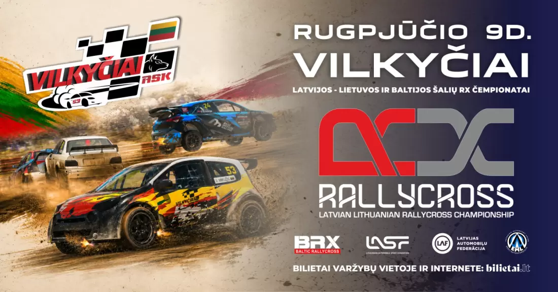 Pirkti bilietus Latvijos-Lietuvos ir Baltijos šalių RX čempionatų 5 etapai Šilutė, Vilkyčių autosporto kompleksas Rugpjūtis 09