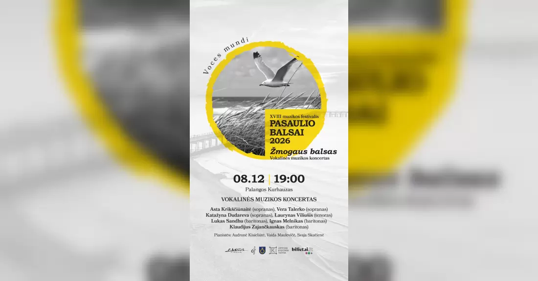 Pirkti bilietus Koncertas ''ŽMOGAUS BALSAS'' Palanga, Palangos Kurhauzo koncertų salė Rugpjūtis 12