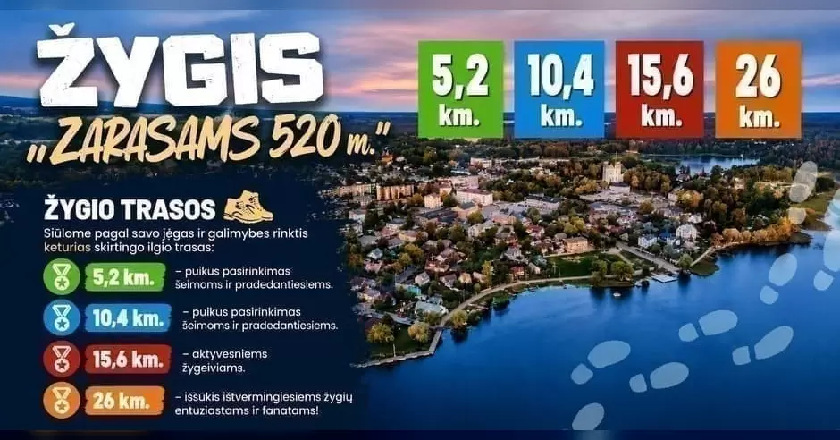 Pirkti bilietus Žygis Zarasams 520 Zarasai, Salos g. 8 Rugpjūtis 15