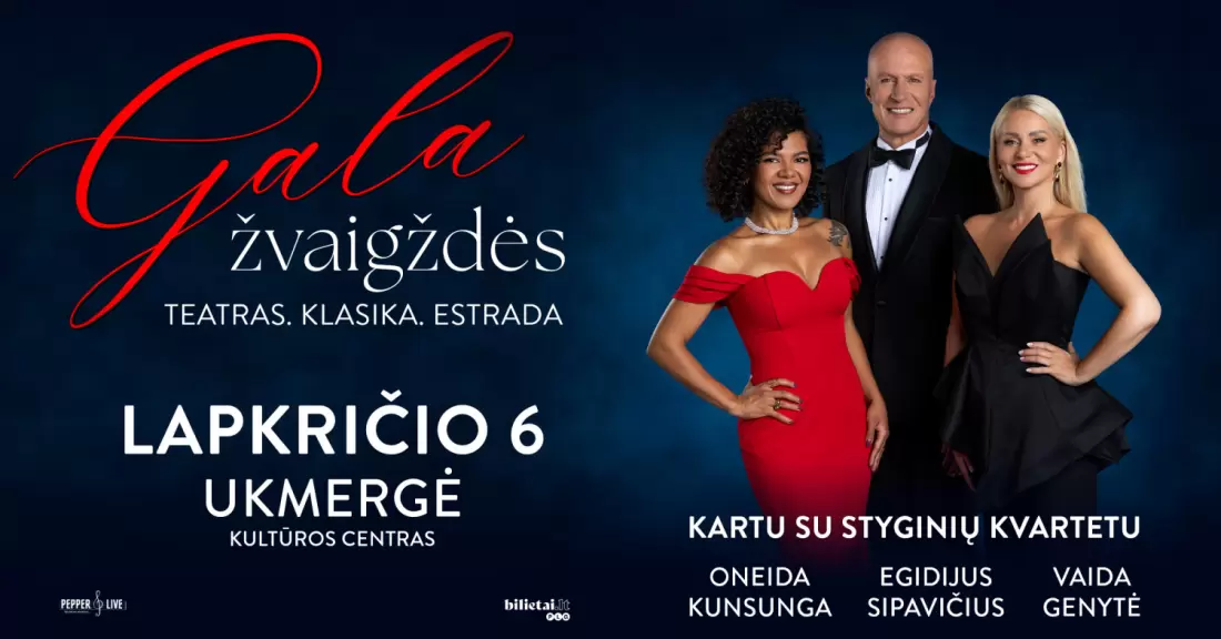 Pirkti bilietus Gala žvaigždės | Ukmergė Ukmergė, Ukmergės kultūros centras Lapkritis 06