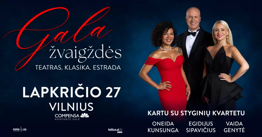 Pirkti bilietus Gala žvaigždės | Vilnius Vilnius, COMPENSA koncertų salė Lapkritis 27