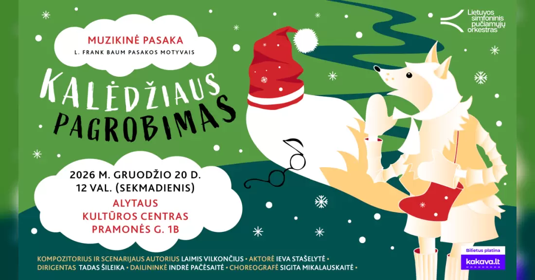 Pirkti bilietus MUZIKINĖ PASAKA „KALĖDŽIAUS PAGROBIMAS“ Alytus, Alytaus kultūros centras Gruodis 20