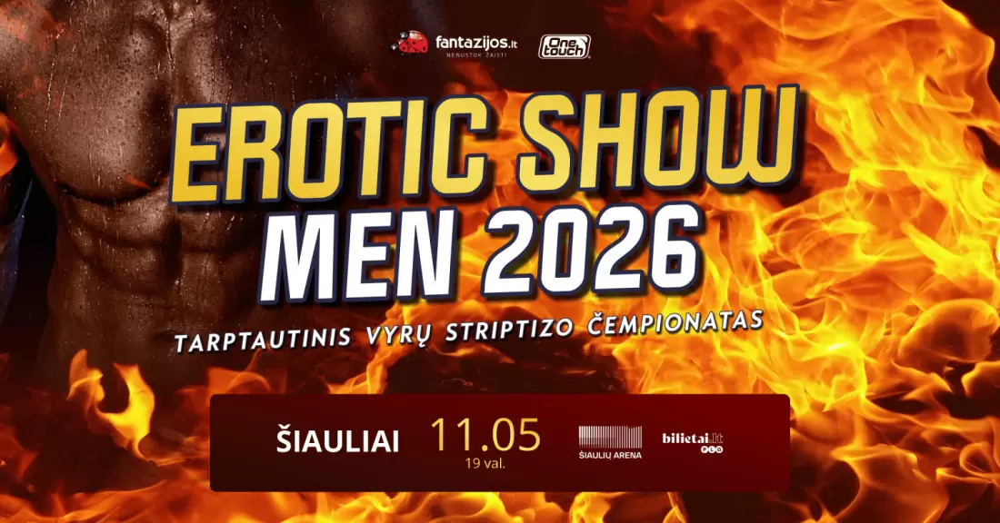 Pirkti bilietus EROTICshowMEN 2026 | ŠIAULIAI Šiauliai, Šiaulių arena Lapkritis 05