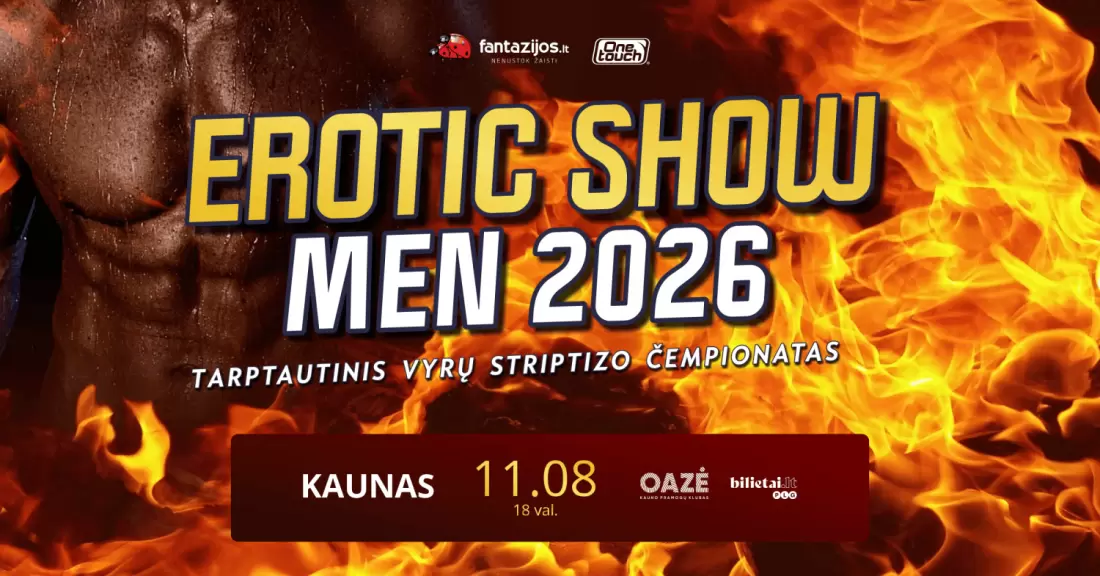 Pirkti bilietus EROTICshowMEN 2026 | KAUNAS Kaunas, Kauno OAZĖ Lapkritis 08