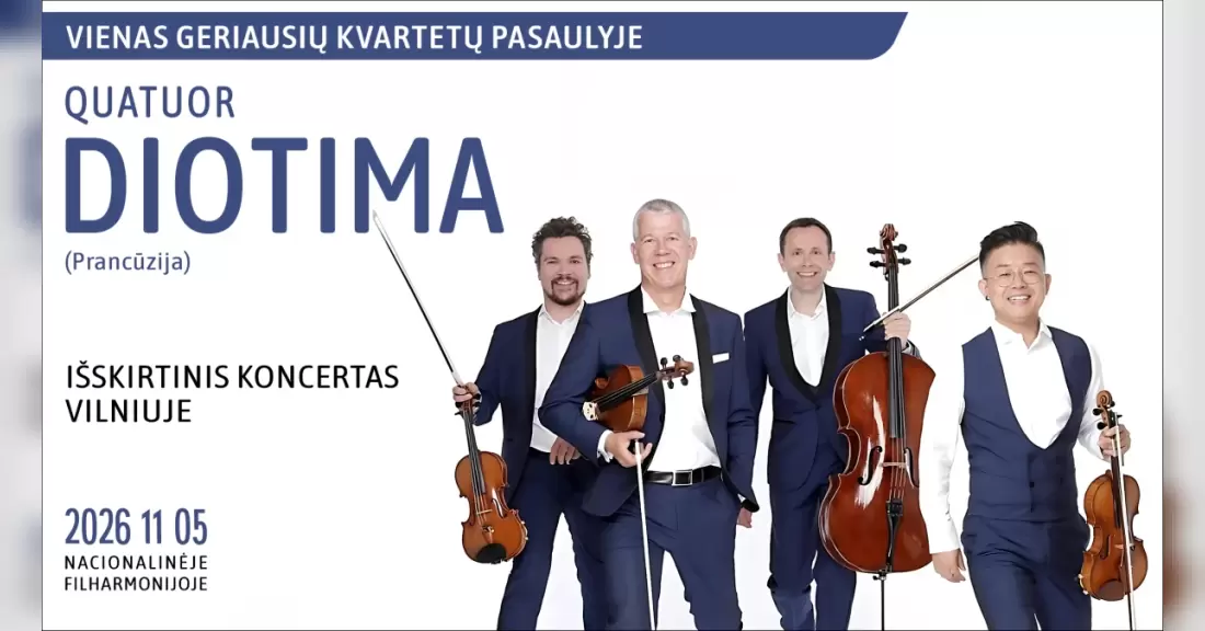 Pirkti bilietus Vienas geriausių pasaulio kvartetų DIOTIMA surengs koncertą Vilniuje Vilnius, Lietuvos nacionalinė filharmonija Lapkritis 05