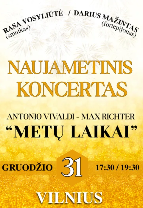 Pirkti bilietus ANTONIO VIVALDI / MAX RICHTER „METŲ LAIKAI“/ Rasa Vosyliūtė (smuikas) ir Darius Mažintas (fortepijonas) Vilnius, Adomo Mickevičiaus viešoji biblioteka Gruodis 31