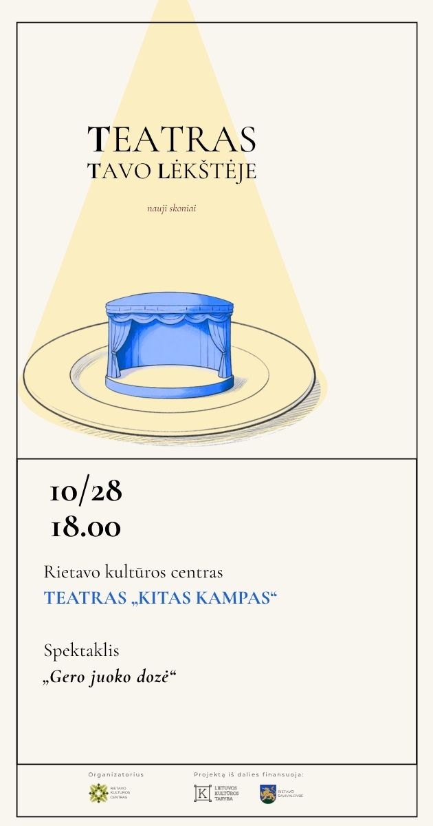 Pirkti bilietus Teatro „Kitas kampas“ spektaklis „Gero juoko dozė“ Rietavas, Rietavo kultūros centras Spalis 28